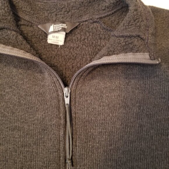 MEC Polartec Fleece Grey Women Half Zip Sweater Knit Pullover with Collar Medium - Picture 4 of 9